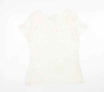 Womens UK Size 12 Marks and Spencer Ivory Lace Blouse