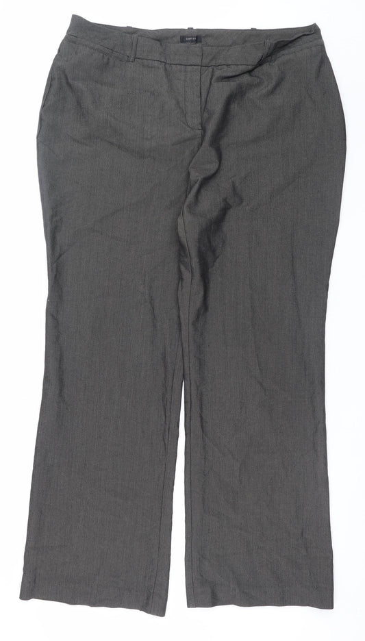 Worthington Women’s Grey Dress Pants Size 12 Regular Straight Leg Work Trousers