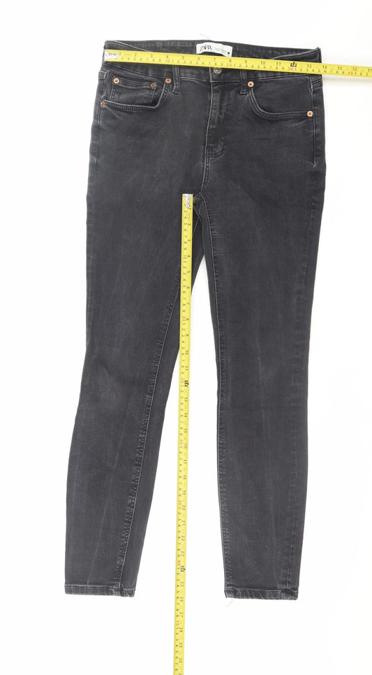 Womens UK Size 12 Zara Slim Fit Skinny Black Jeans