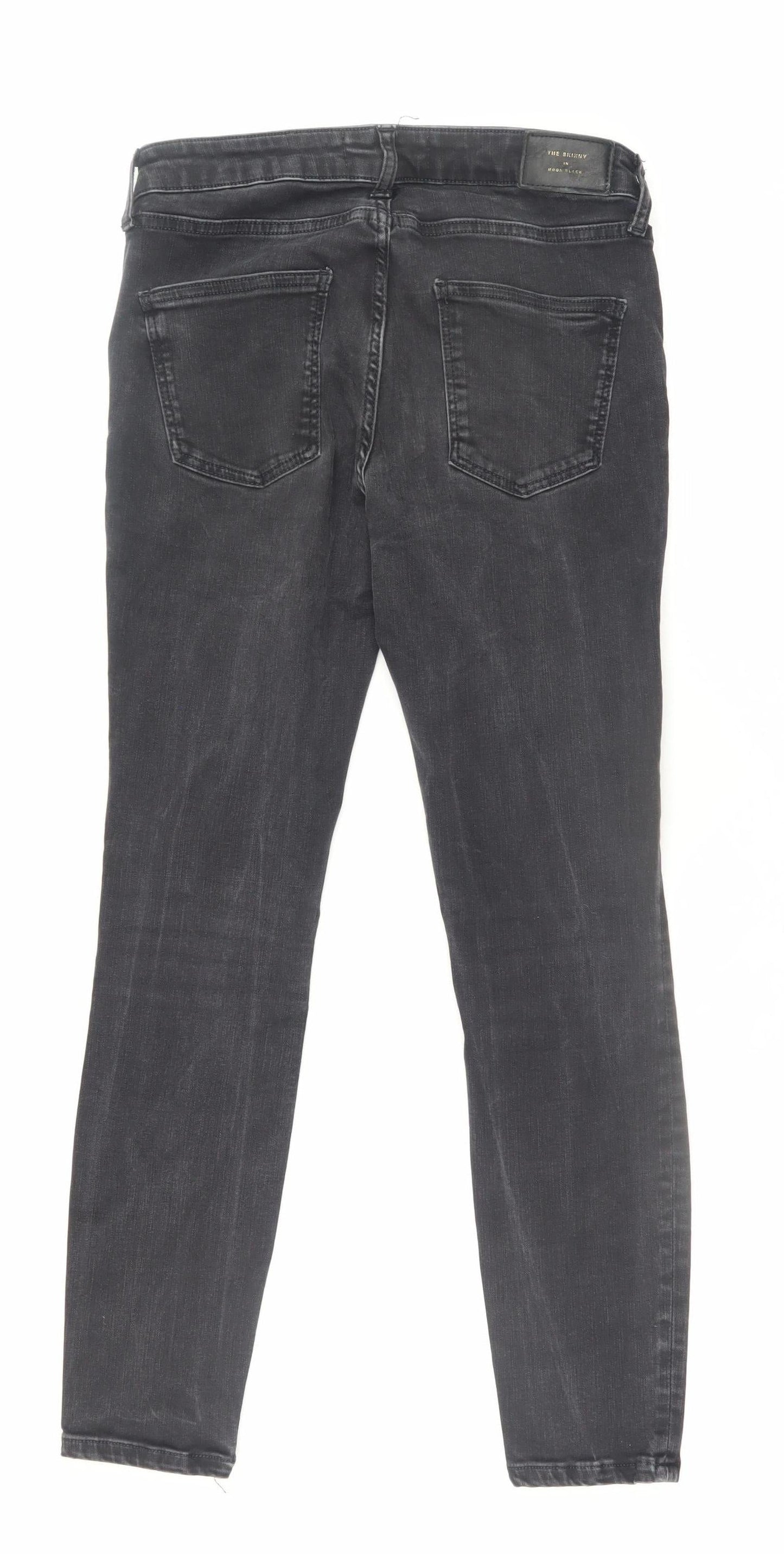 Womens UK Size 12 Zara Slim Fit Skinny Black Jeans