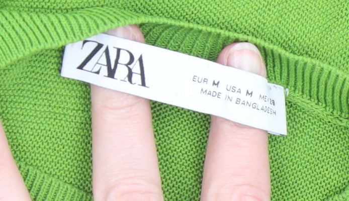 Womens UK Size 12 Zara Green Pullover Jumper