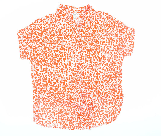 Womens UK Size 10 River Island Orange Blouse Button-Up