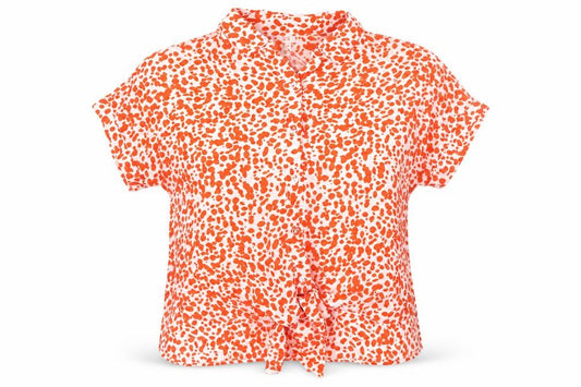 Womens UK Size 10 River Island Orange Blouse Button-Up