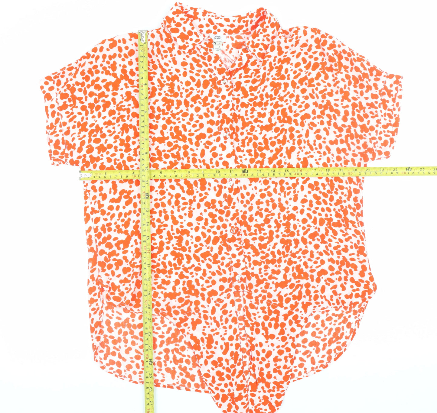 Womens UK Size 10 River Island Orange Blouse Button-Up
