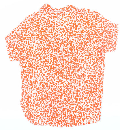 Womens UK Size 10 River Island Orange Blouse Button-Up