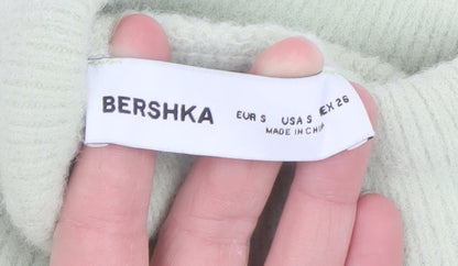 Bershka Women Green Roll Neck Knit Jumper Size 8