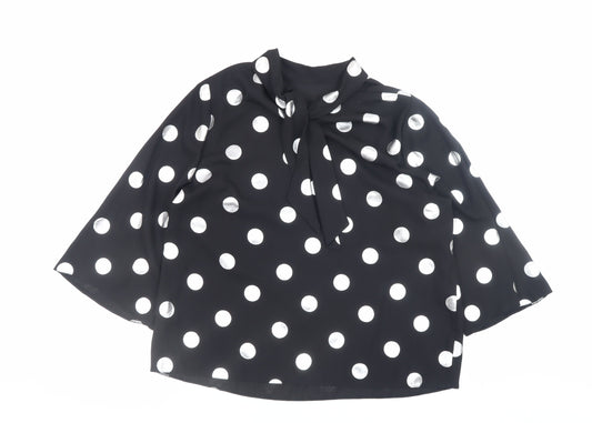 Womens UK Size 14 Dorothy Perkins Black Tunic Blouse