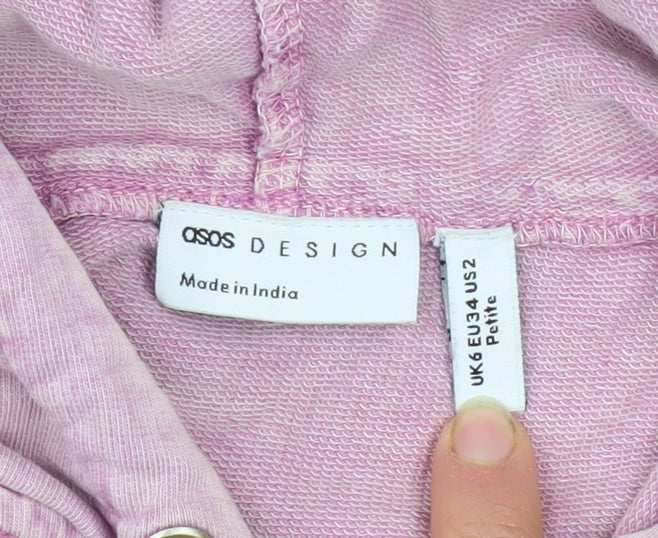 Womens UK Size 6 ASOS Design Pink Pullover Hoodie