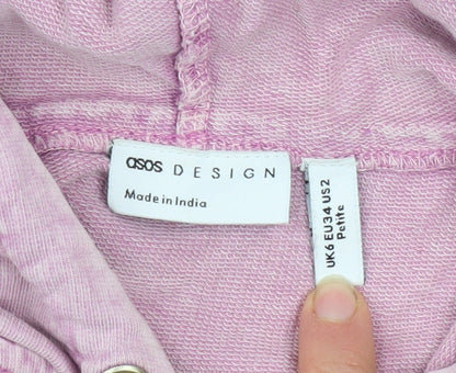 Womens UK Size 6 ASOS Design Pink Pullover Hoodie