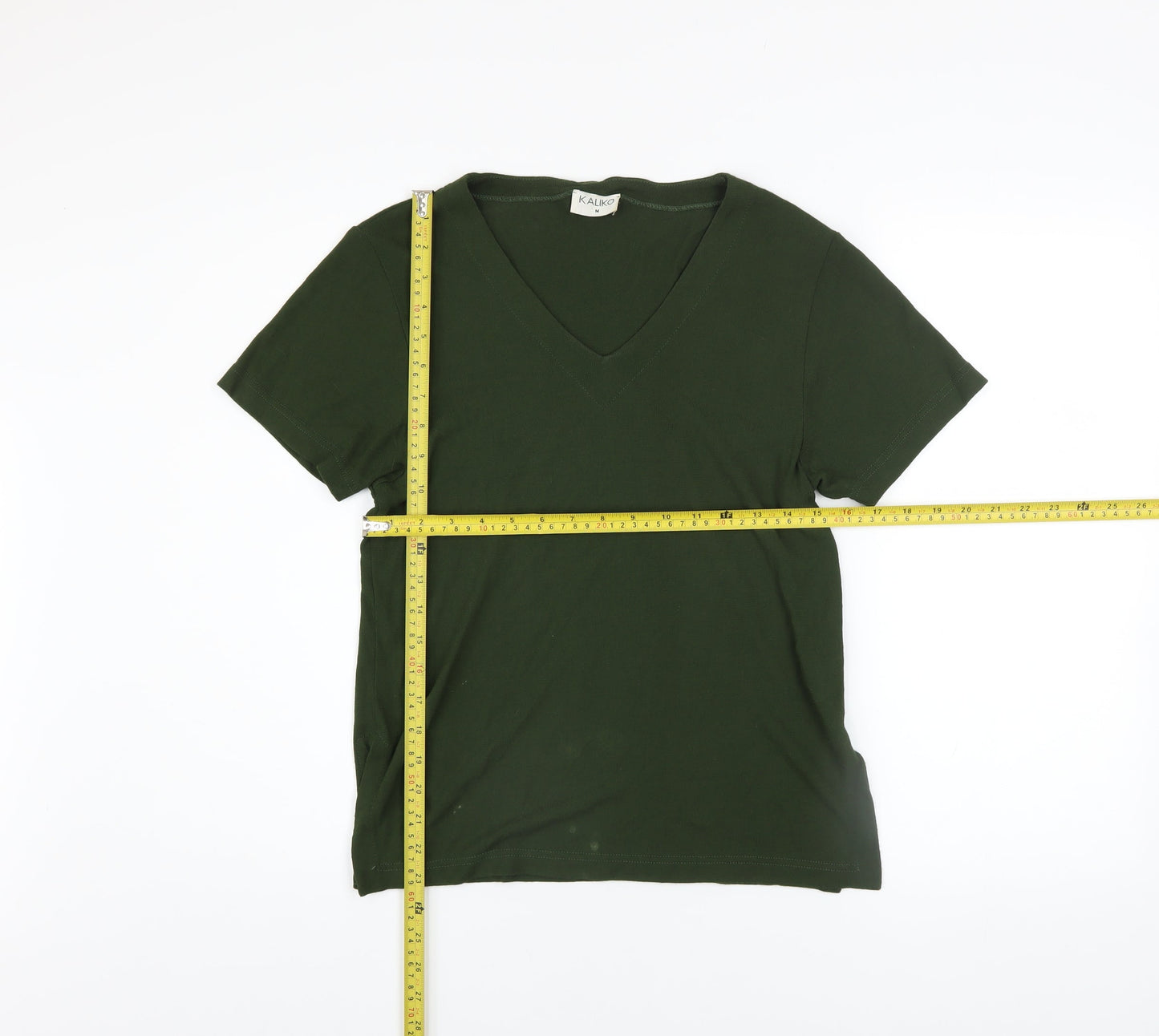 Womens UK Size M Kaliko Green Basic T-Shirt