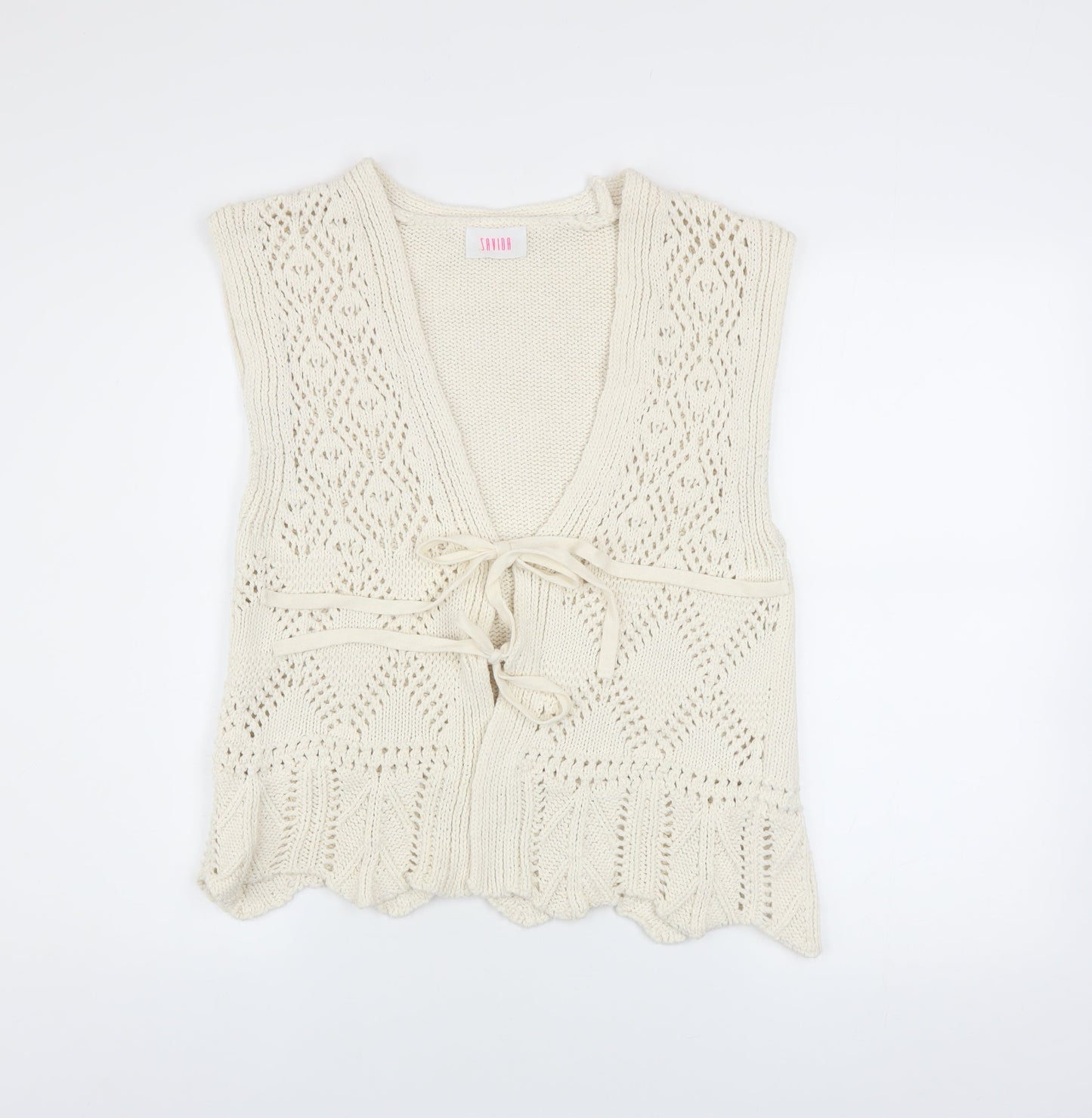 Womens UK Size 12 Savida Ivory Vest Jumper