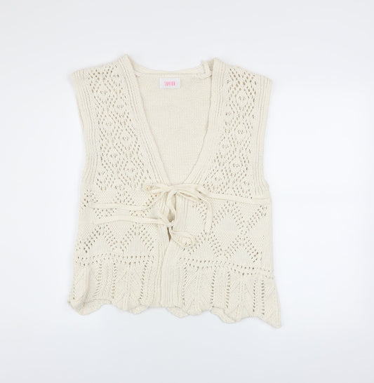 Womens UK Size 12 Savida Ivory Vest Jumper