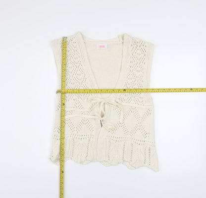 Womens UK Size 12 Savida Ivory Vest Jumper