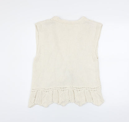 Womens UK Size 12 Savida Ivory Vest Jumper