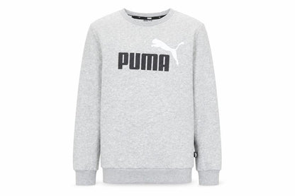 Puma Boys Grey Pullover Sweatshirt 11-12 Years Logo Crew Neck Long Sleeve