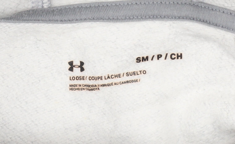 Mens UK Size S Under armour Grey Pullover Hoodie