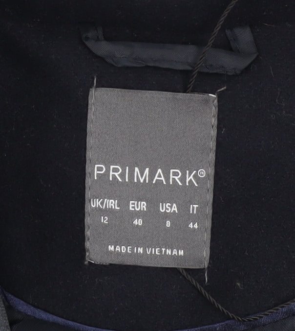 Womens UK Size 12 Primark Black Overcoat