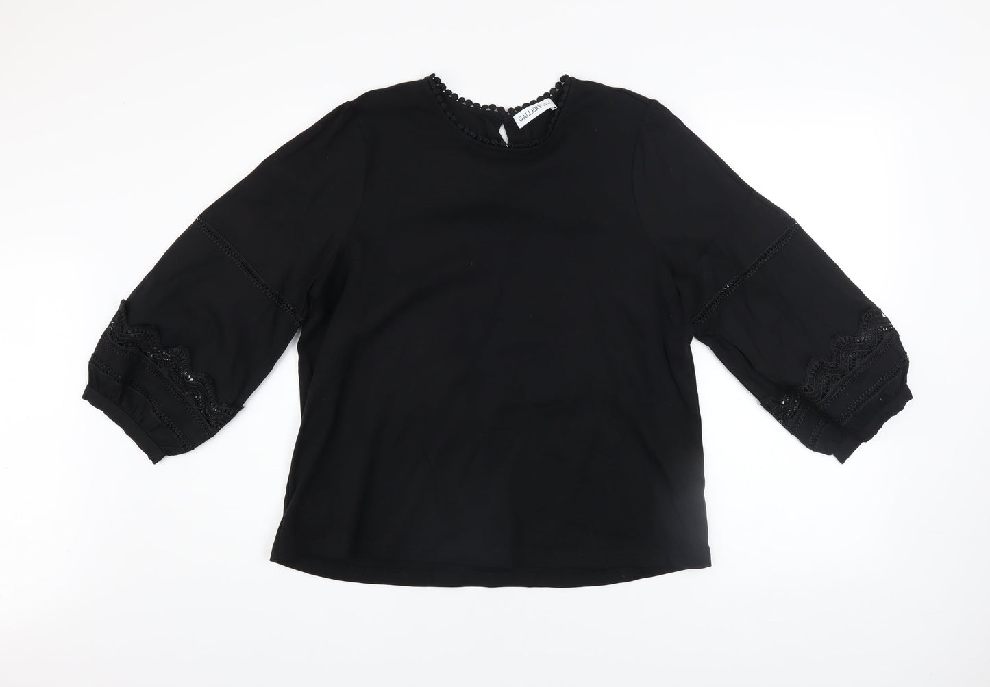 Womens UK Size 16 Gallery Black Tunic Blouse