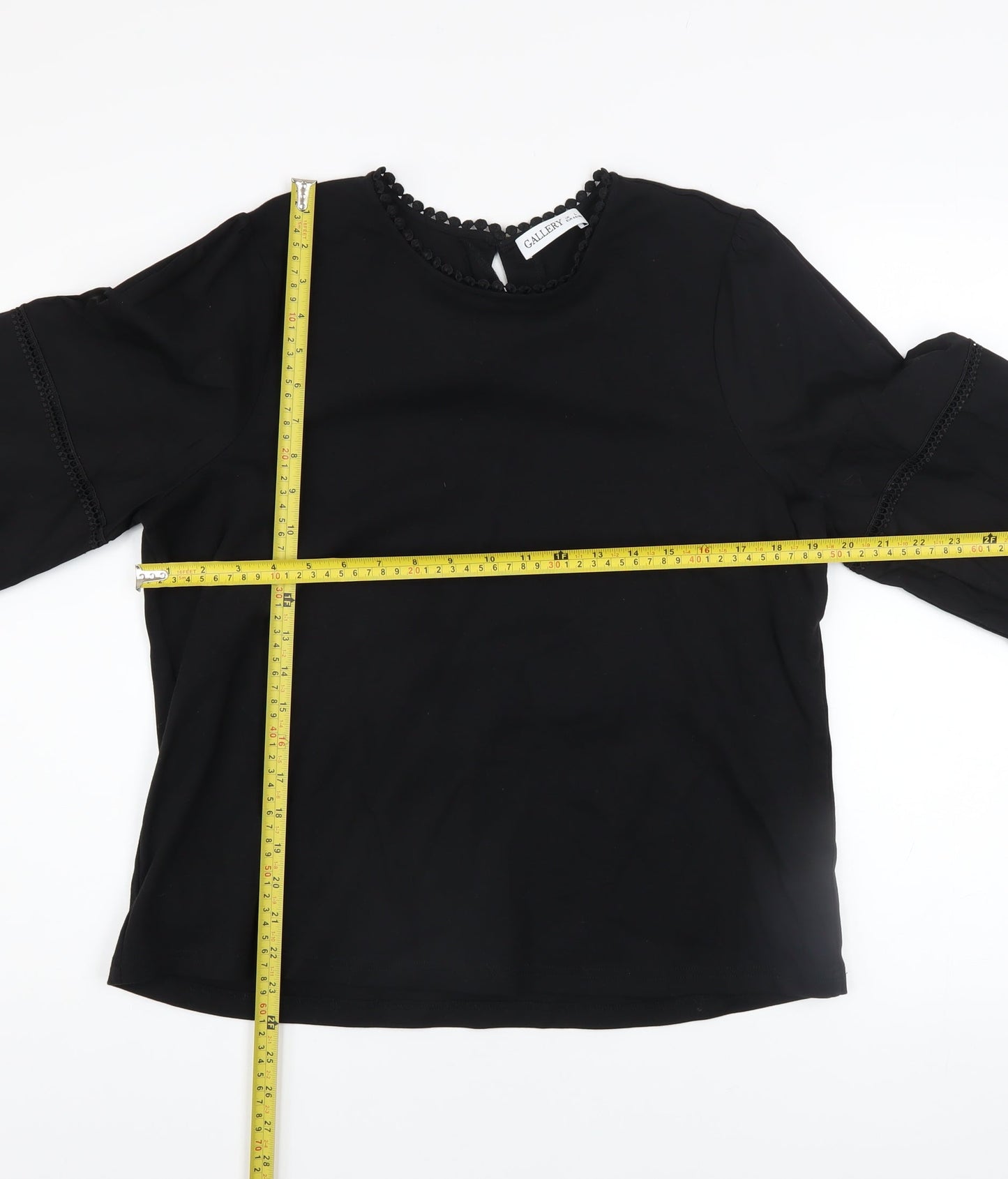 Womens UK Size 16 Gallery Black Tunic Blouse