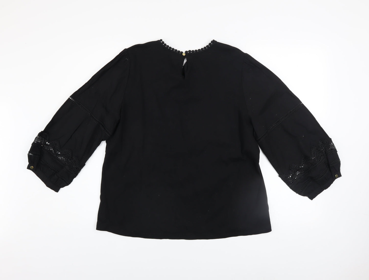 Womens UK Size 16 Gallery Black Tunic Blouse