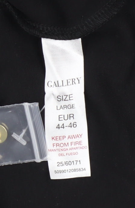 Womens UK Size 16 Gallery Black Tunic Blouse