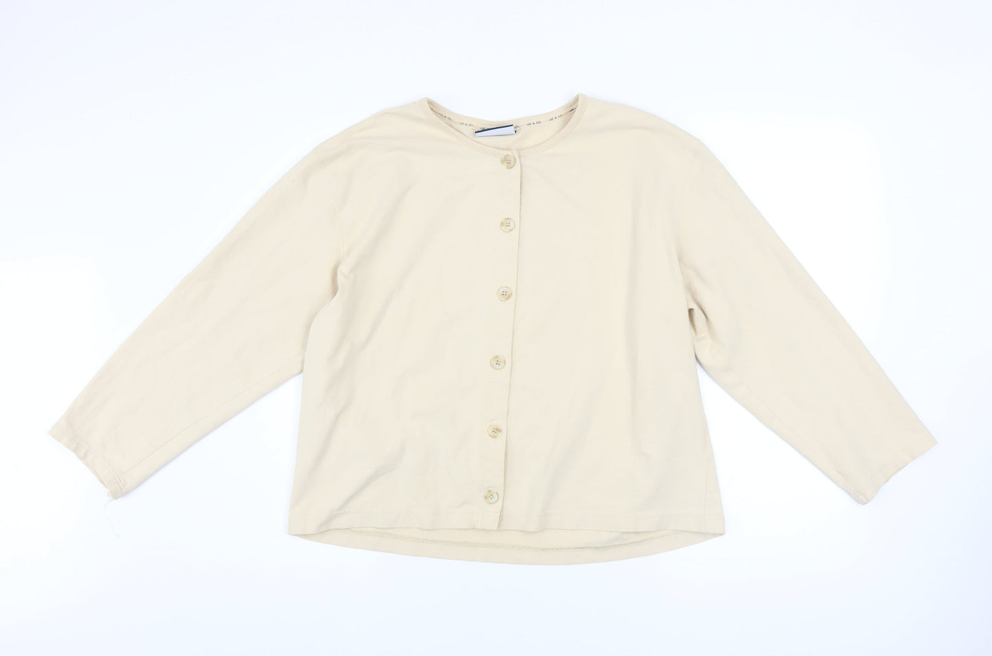 Womens UK Size L Liz Claiborne Beige Cardigan Jumper