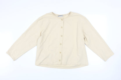 Womens UK Size L Liz Claiborne Beige Cardigan Jumper