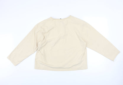 Womens UK Size L Liz Claiborne Beige Cardigan Jumper