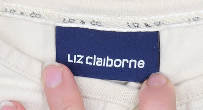 Womens UK Size L Liz Claiborne Beige Cardigan Jumper