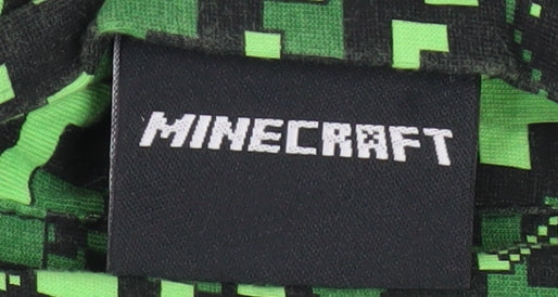 Minecraft Boys Green Full Zip Hoodie 10-11 Years Graphic Cotton Blend