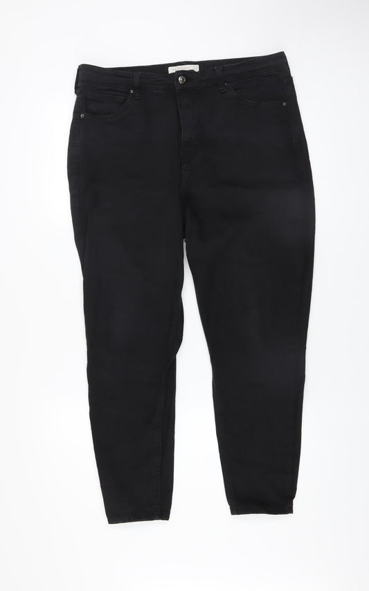 Womens UK Size 16 Topshop Slim Fit Skinny Black Jeans