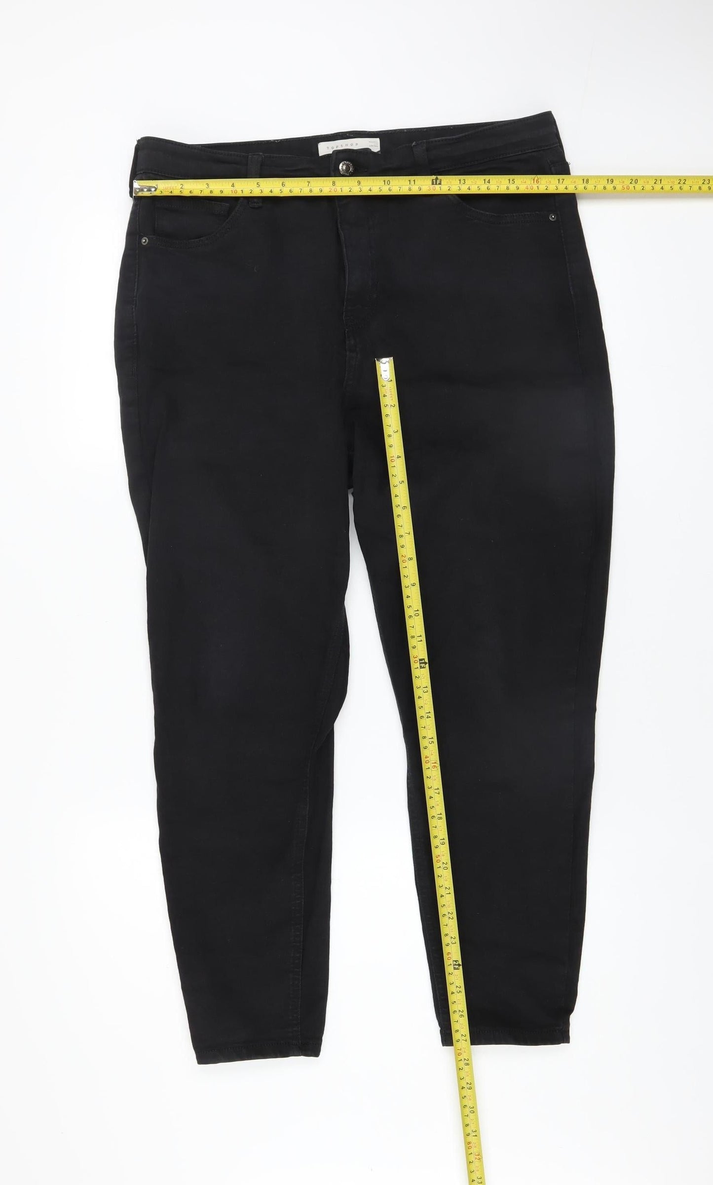 Womens UK Size 16 Topshop Slim Fit Skinny Black Jeans