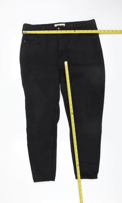 Womens UK Size 16 Topshop Slim Fit Skinny Black Jeans
