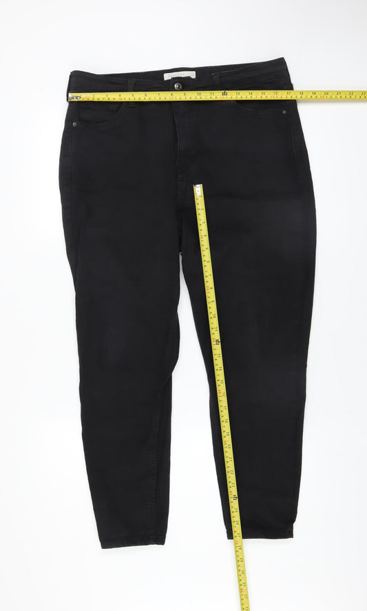 Womens UK Size 16 Topshop Slim Fit Skinny Black Jeans