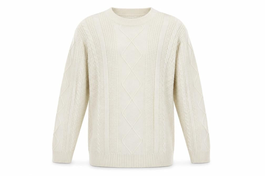Mens UK Size XL River Island Ivory Pullover Jumper