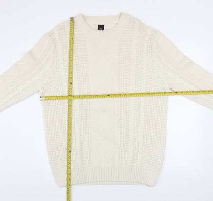 Mens UK Size XL River Island Ivory Pullover Jumper