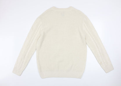 Mens UK Size XL River Island Ivory Pullover Jumper