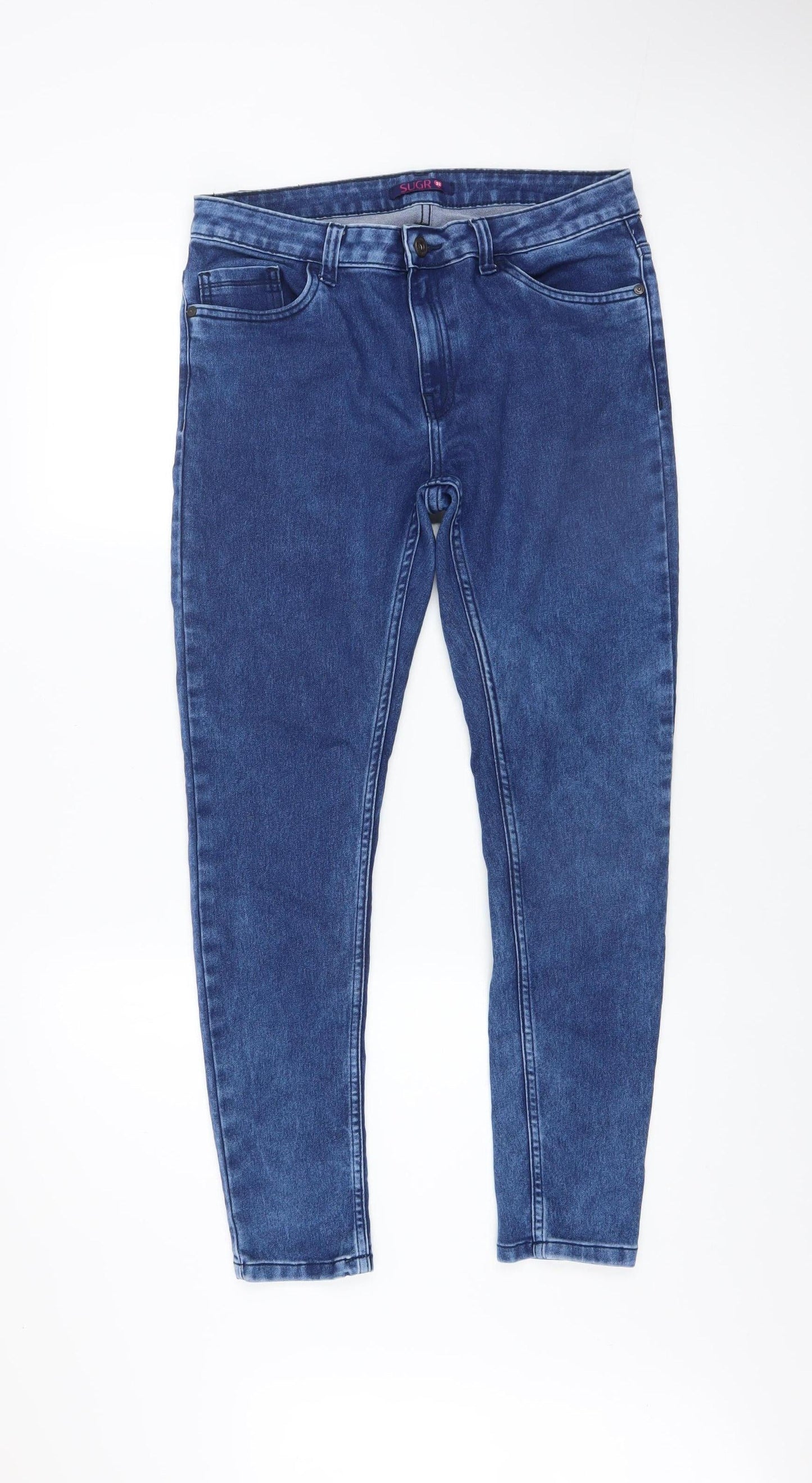Womens UK Size 32 SUGR Slim Fit Skinny Blue Jeans