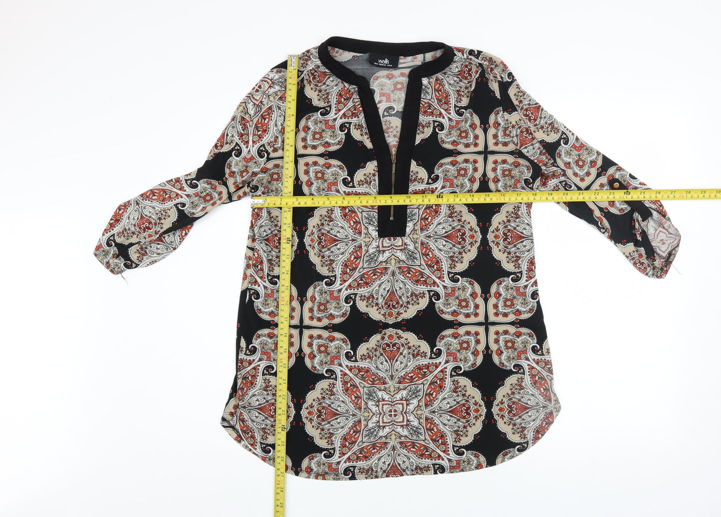 Womens UK Size M Wallis Multicoloured Tunic Blouse