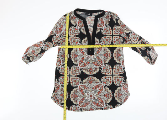 Womens UK Size M Wallis Multicoloured Tunic Blouse