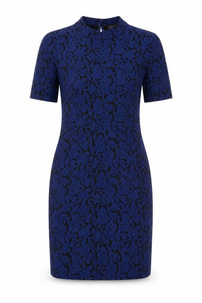 Topshop Women’s Blue Jacquard Floral Bodycon Dress Size 10