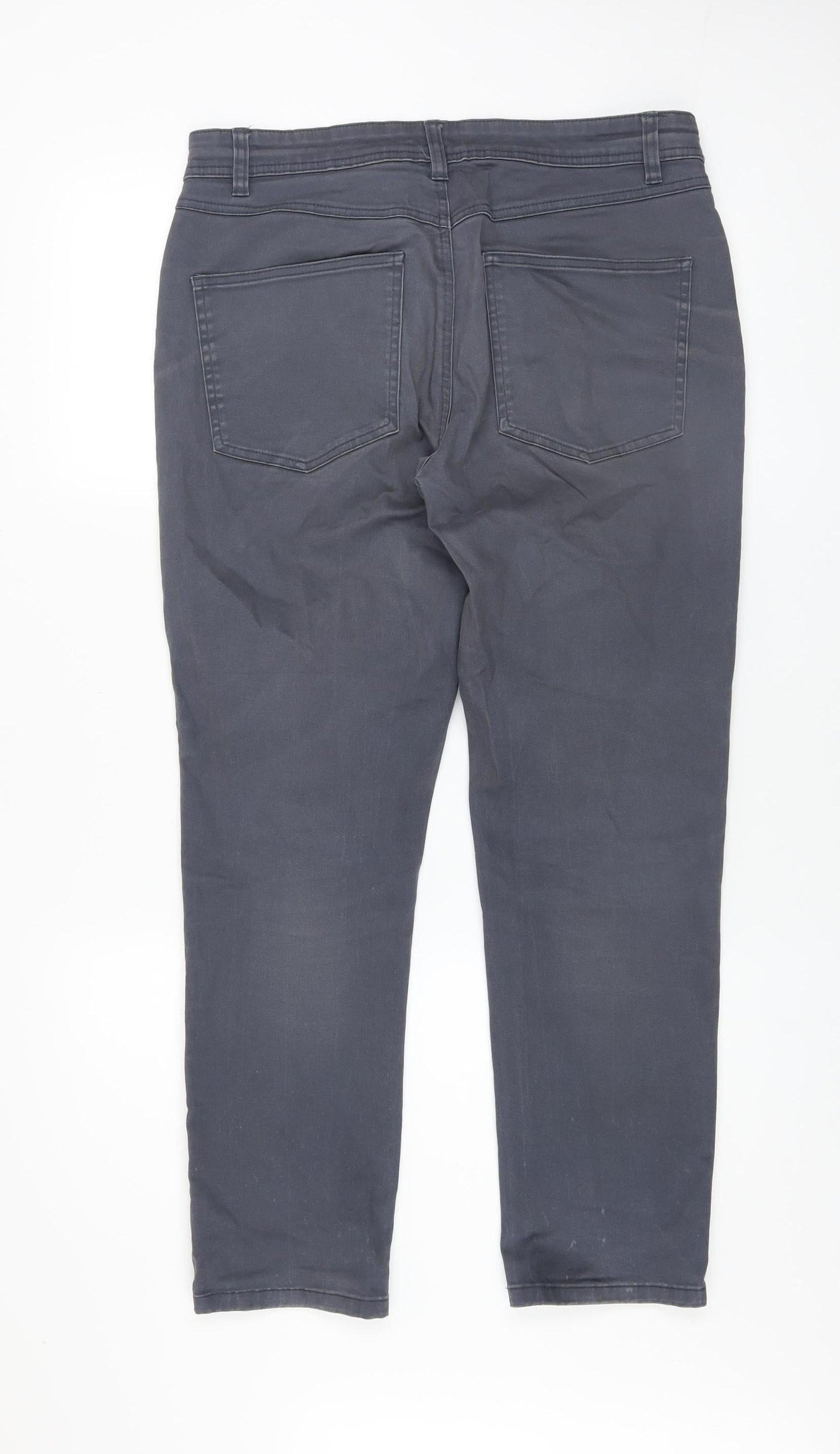 Mens UK Size 32S Easy Slim Fit Straight Grey Jeans