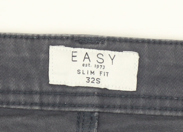 Mens UK Size 32S Easy Slim Fit Straight Grey Jeans