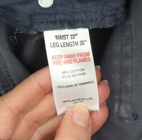 Mens UK Size 32S Easy Slim Fit Straight Grey Jeans