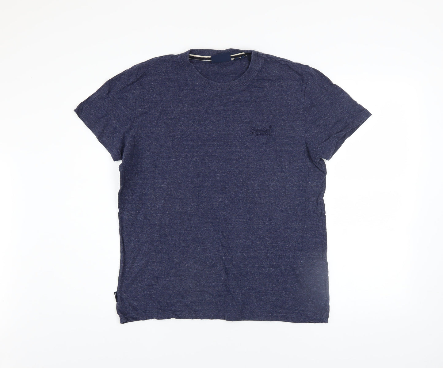 Superdry Men's Blue Cotton Crew Neck Short Sleeve T-Shirt L