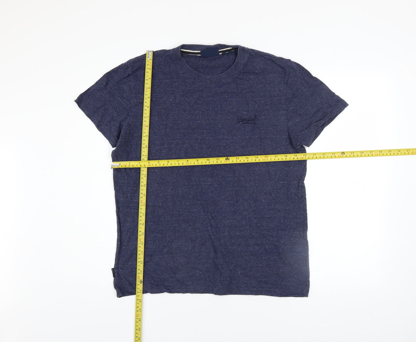Superdry Men's Blue Cotton Crew Neck Short Sleeve T-Shirt L