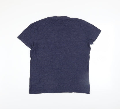 Superdry Men's Blue Cotton Crew Neck Short Sleeve T-Shirt L