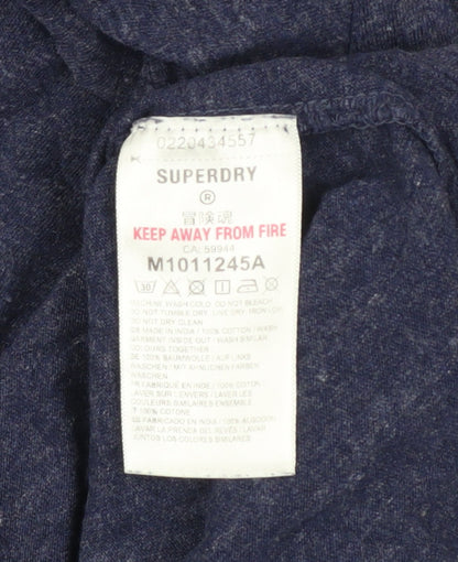 Superdry Men's Blue Cotton Crew Neck Short Sleeve T-Shirt L