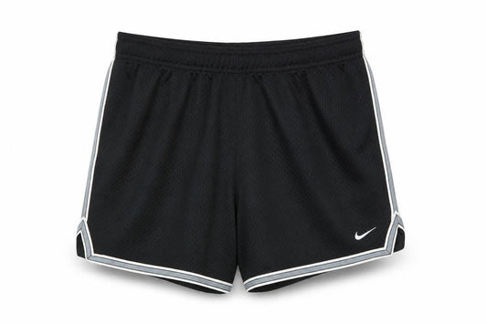 Front view of Nike boys’ black 12-13 years athletic mesh sports shorts