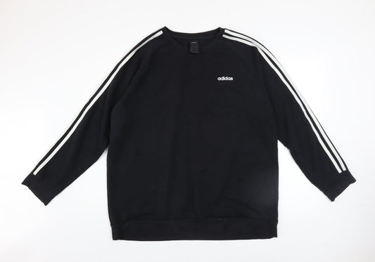 Womens UK Size L adidas Black Pullover Sweatshirt